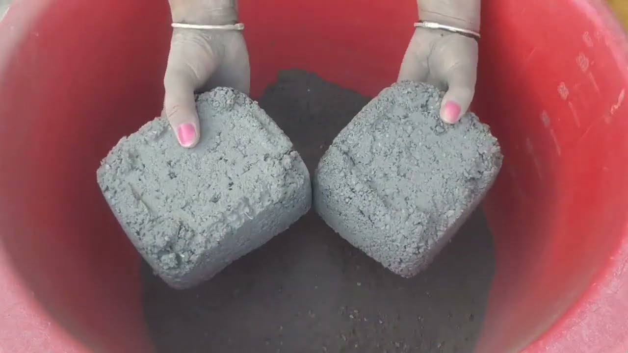 Asmr - full Dusty 🌪️ black charcoal with white concrete dry crumbling