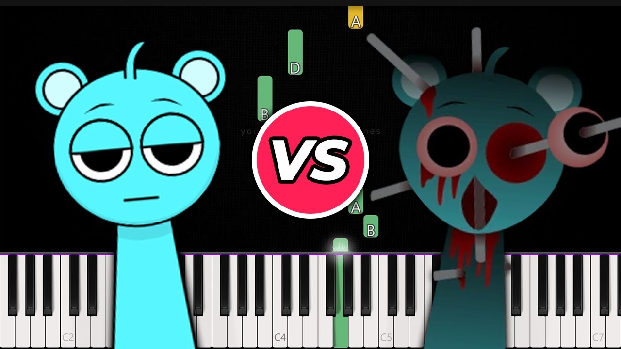 Normal vs Horror Sprunki Sounds 👉 Piano Tutorial