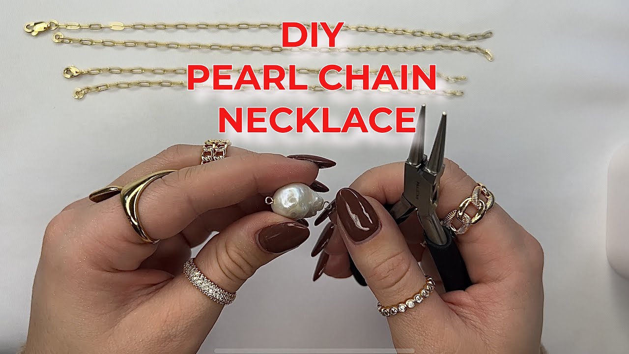 How to Attach a Pearl to a Chain with Eye Pins and Wire Wrapping