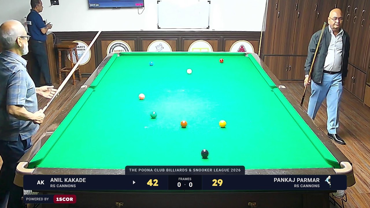 The Poona Club Billiards & Snookers League 2026 | Table 3 | Day 7