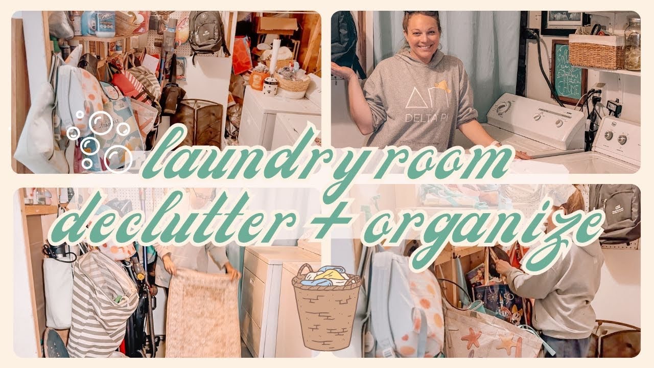 *REALISTIC* LAUNDRY ROOM DECLUTTER / ORGANIZING + CLEANING MY LAUNDRY ROOM ON A BUDGET