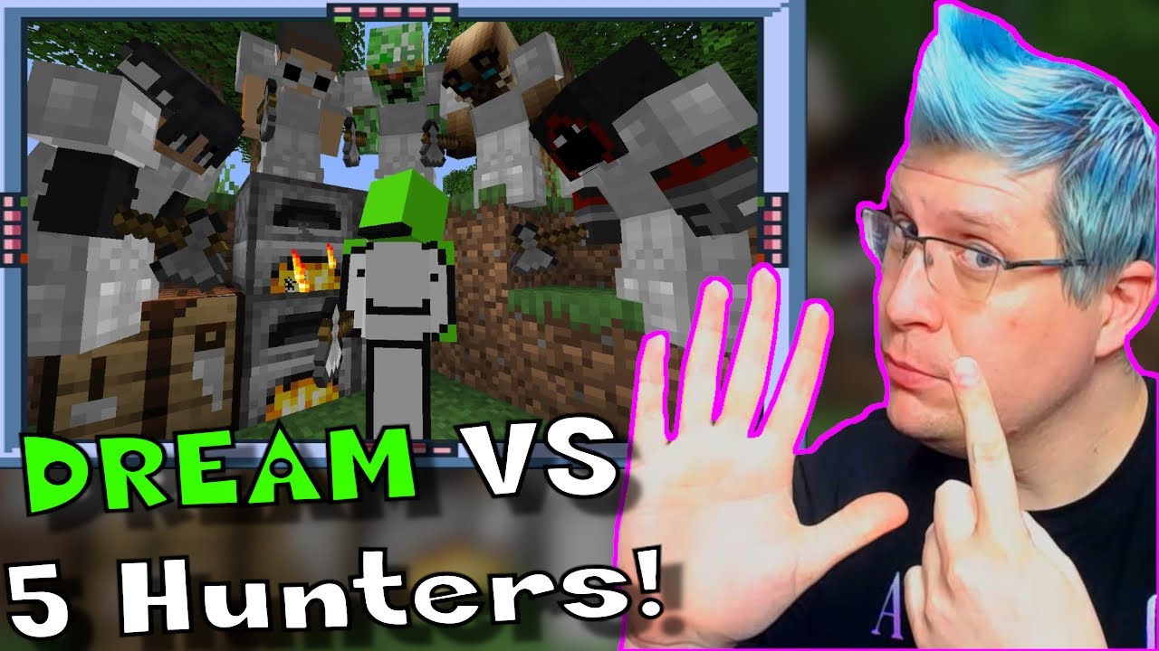 Minecraft Speedrunner VS 5 Hunters Reaction (+ Extra Scenes)! Minecraft Manhunt is UNREAL...