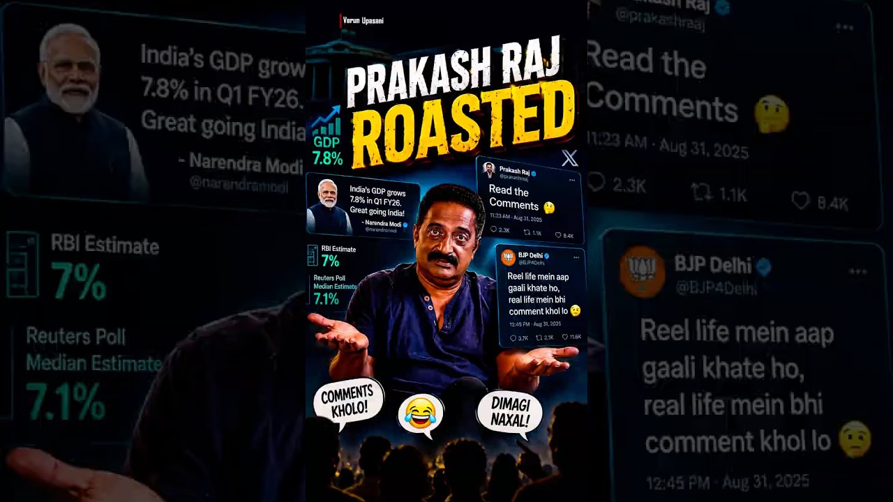 BJP Delhi JUST ROASTED Prakash Raj Over Modi&rsquo;s GDP Tweet!