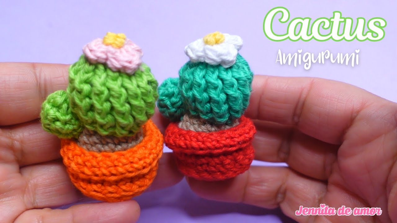 CACTUS AMIGURUMI-Mini llaverito- muy rápido y fácil de hacer