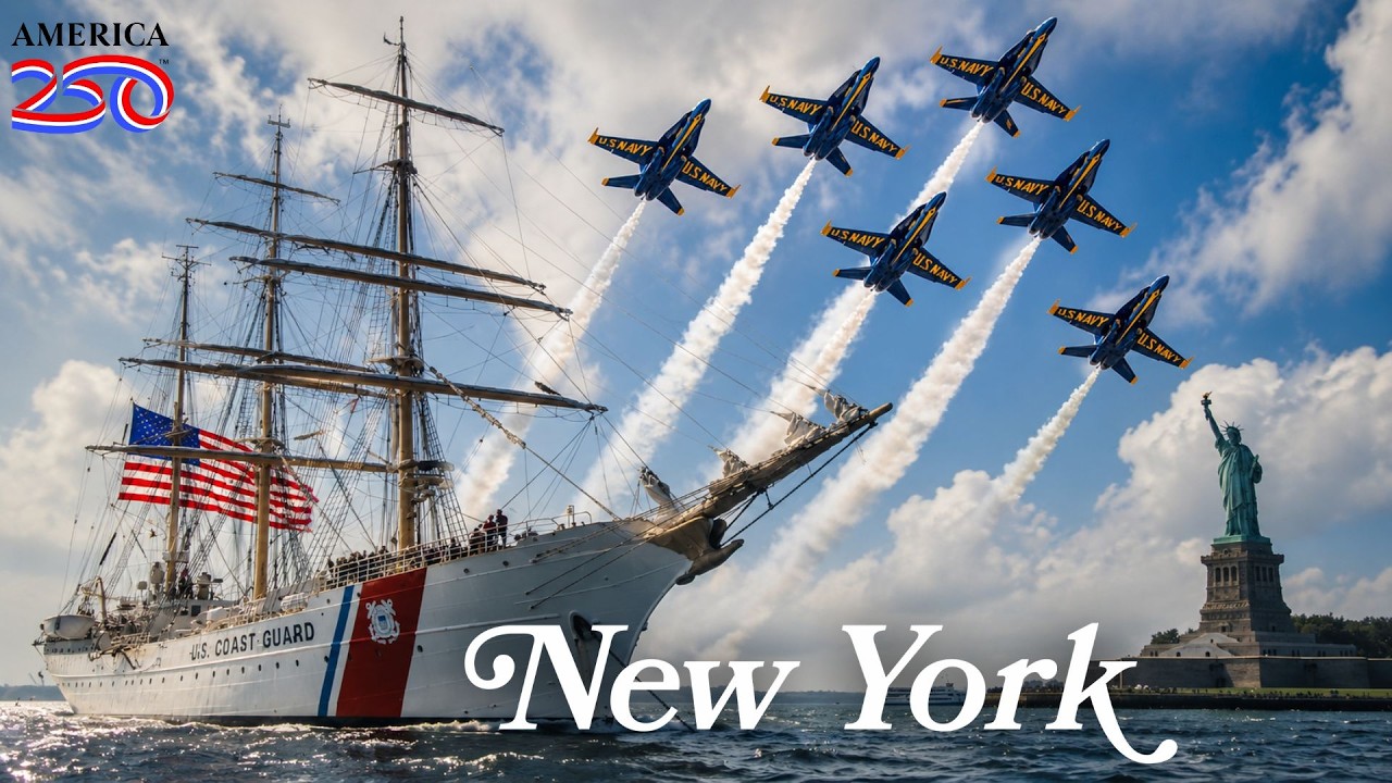 🇺🇸 NYC LIVE 🇺🇸 Sail4th 250 Tall Ships Parade & Blue Angels Air Show | America 250
