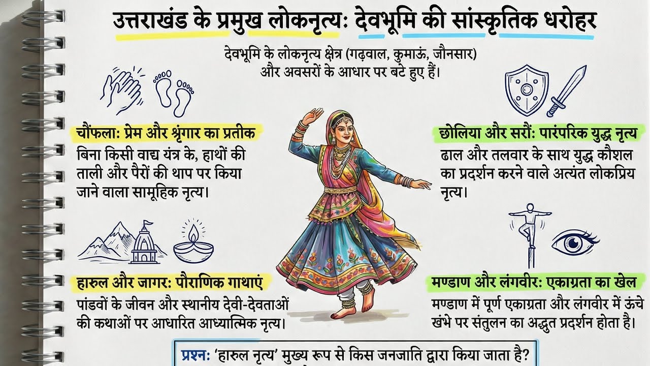 उत्तराखंड के प्रमुख लोकनृत्य | Uttarakhand Folk Dance | UKPSC UKSSSC GK 2026 