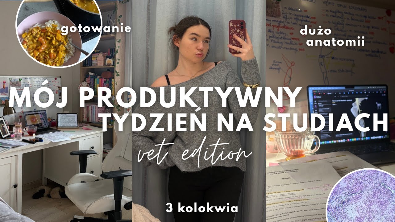 PRODUKTYWNY TYDZIEŃ NA STUDIACH 🐆✨🍒 *3 kolokwia i walka z anatomią* 