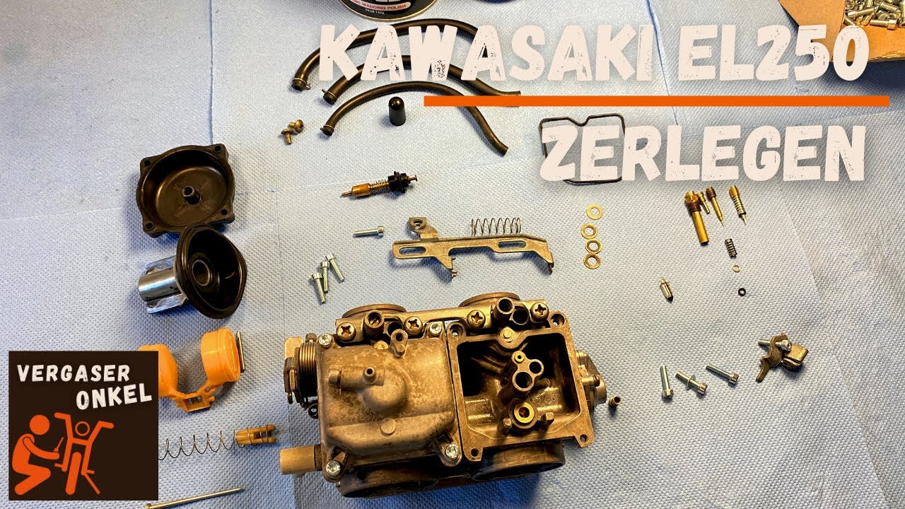 Vergaser Kawasaki EL250 zerlegen , ausführlich erklärt vom Vergaseronkel