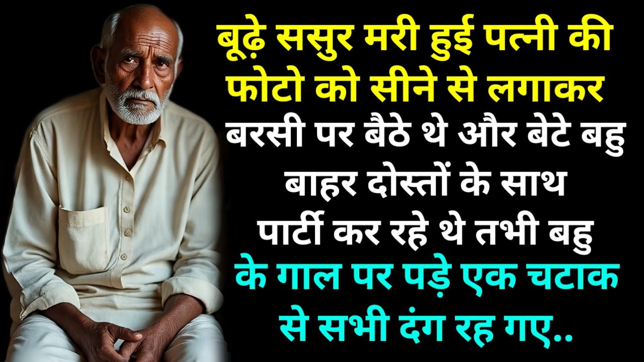 ससुर मरी हुई पत्नी की फोटो को सीने से लगाकर बरसी पर बैठे थे और बेटे बहु बाहरVery Emotional Kahaniyan