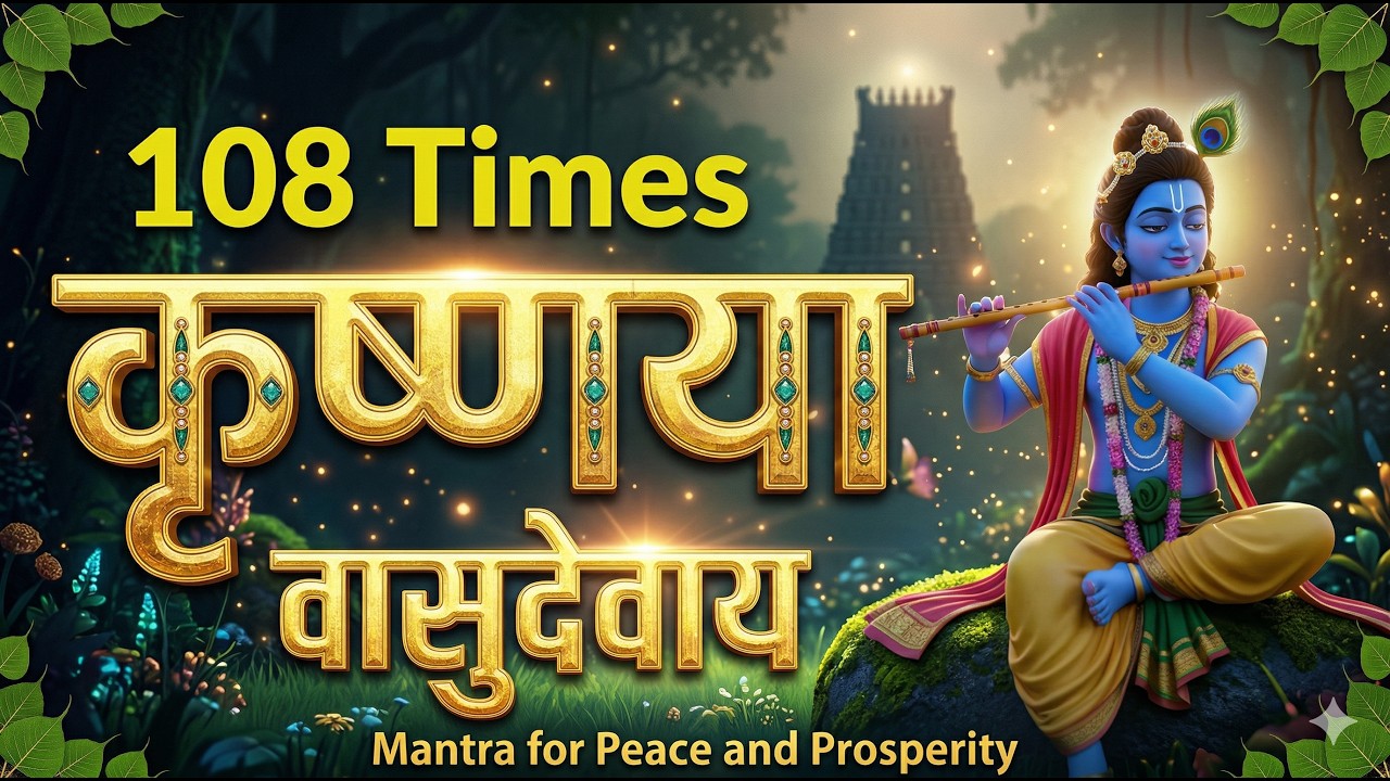 Krishna Mantra - Om Krishnaya Vasudevaya 108 Times | Bhakti Song ॐ कृष्णाय वासुदेवाय हरये परमात्मने