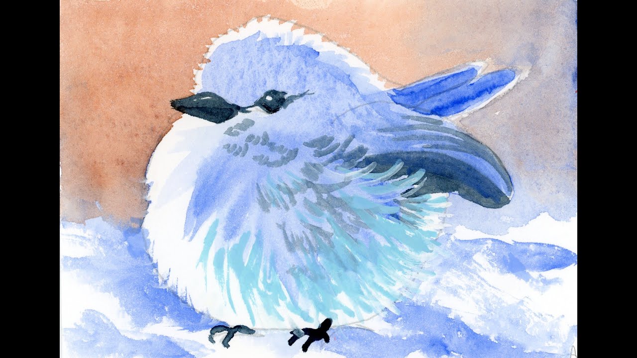 How to Paint a Mountain Bluebird in Watercolor