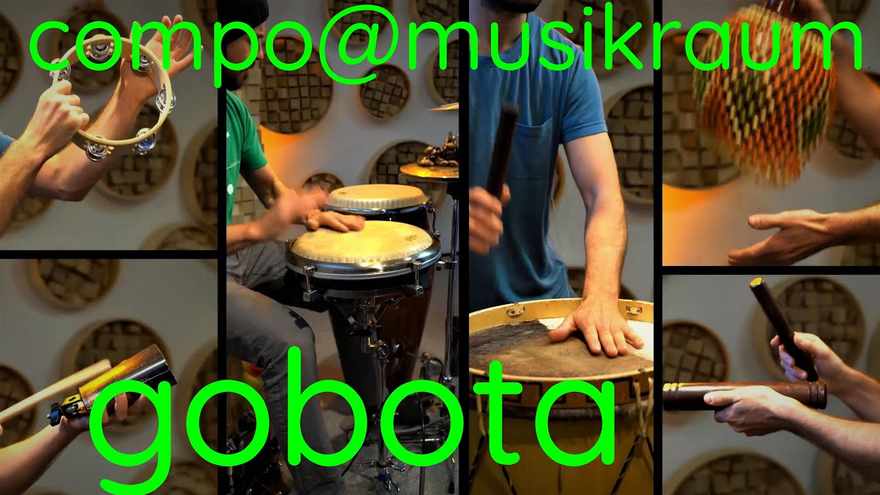 gobota | 6/8 on percussion | groove with congas, clave, bombo, cowbell, shekere, tambourin