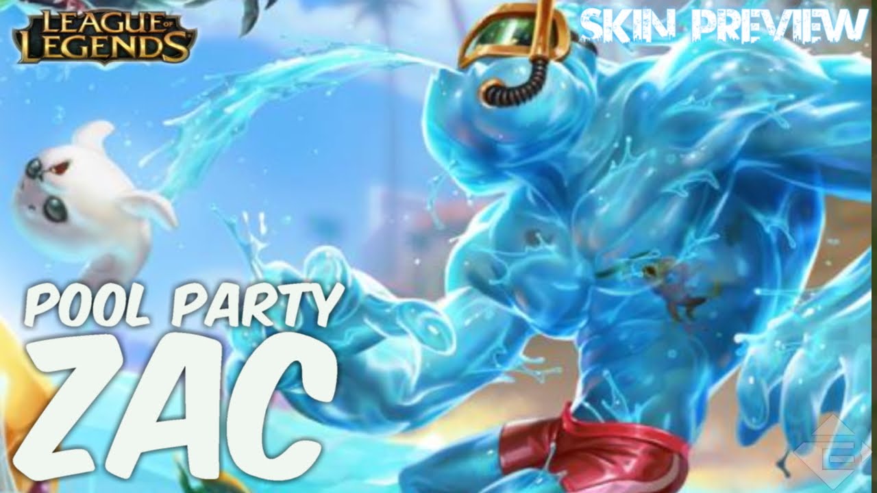 POOL PARTY ZAC - Skin Preview Gameplay - League of Legends - 【PBE】