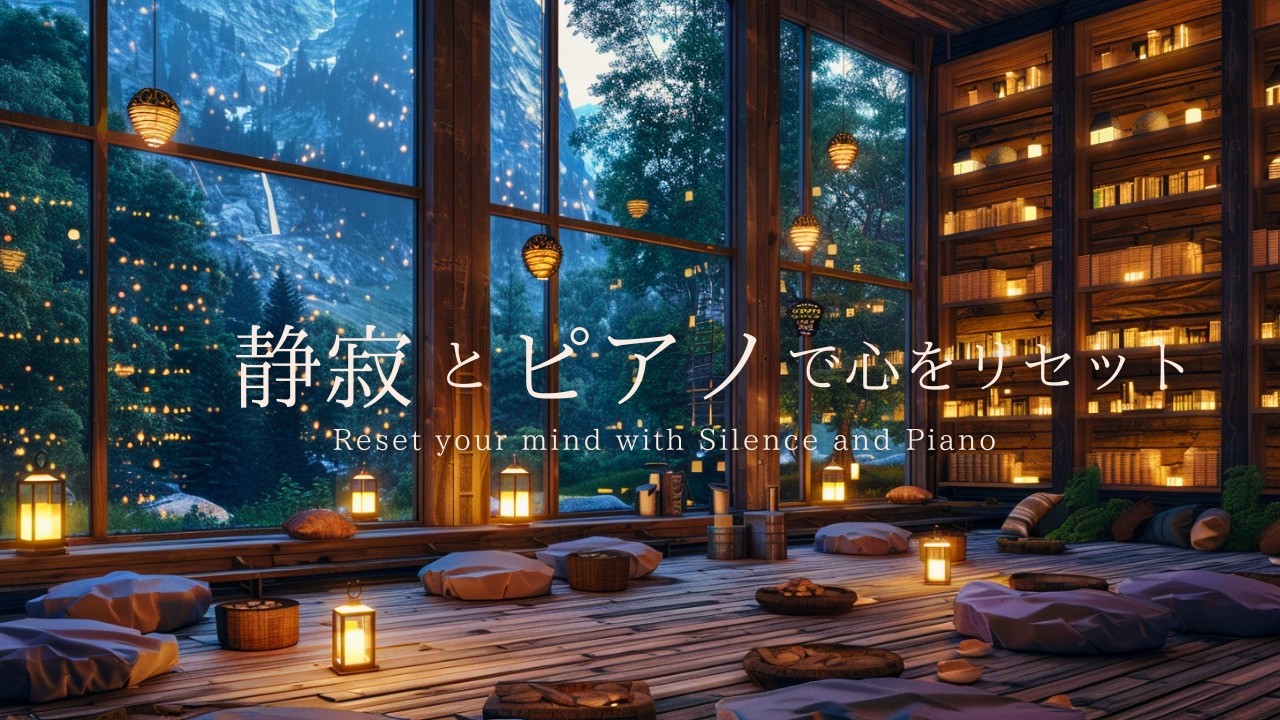 星降る森の書斎で静かに整う夜 | Gentle Piano in a Lantern-Lit Forest Study | ピアノBGM｜勉強・読書・リラックス