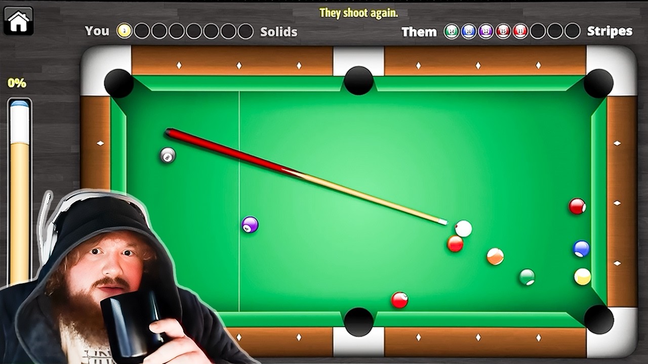 CaseOh пытается доминировать в игре 8 Ball Pool.