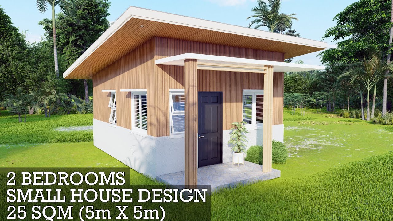 SMALL HOUSE DESIGN 25 SQM | BAMBOO WALL & CONCRETE | 2 BEDROOMS