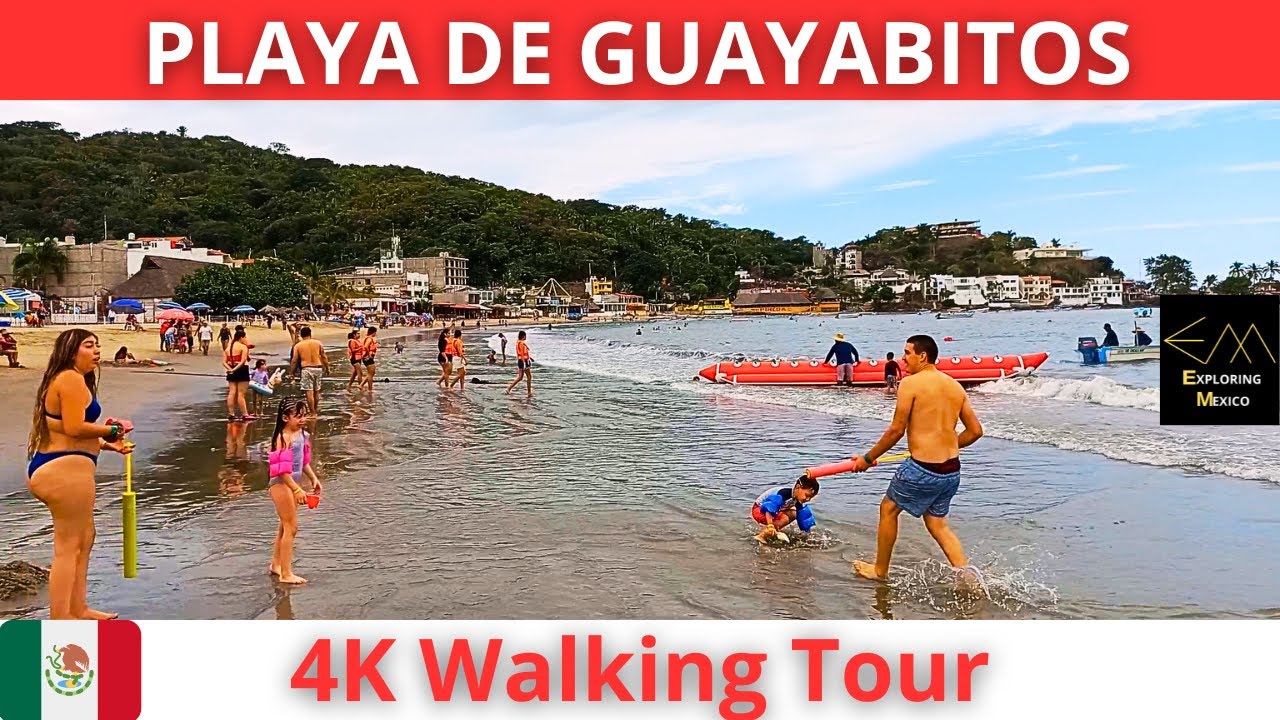 PLAYA DE GUAYABITOS La alberca más grande de México 4K Walking Tour | NAYARIT 🇲🇽