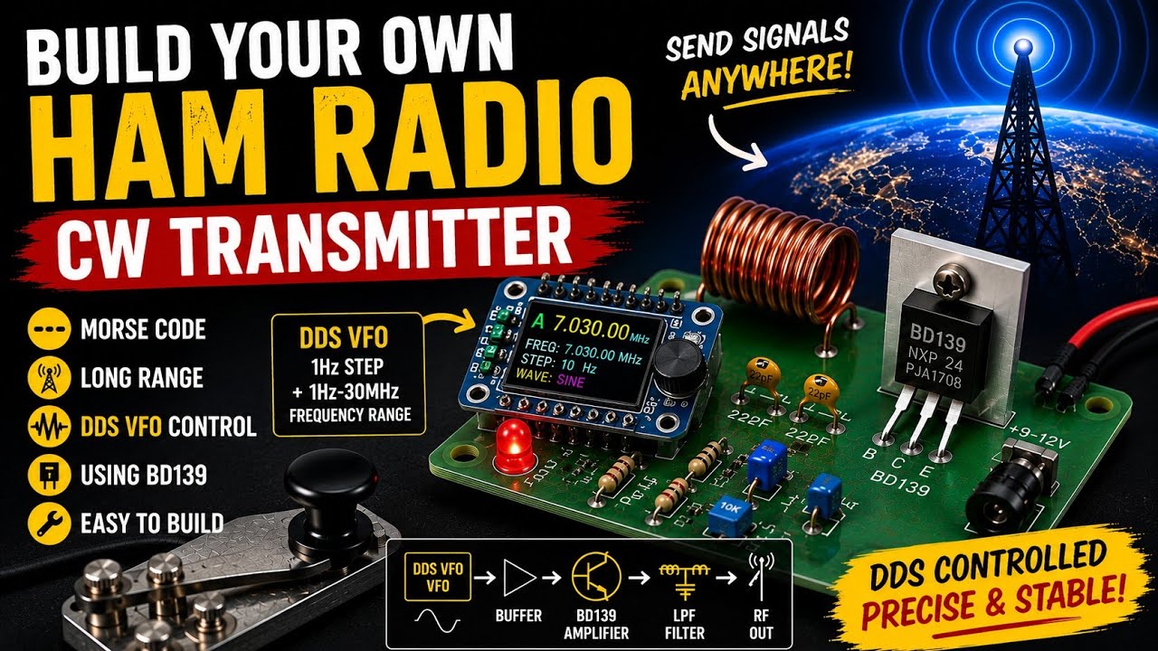 6000+ KM Range കിട്ടുന്ന വയർലെസ്സ് Radio station ഉണ്ടാക്കാം. How to Make 40M band QRP CW transmitter