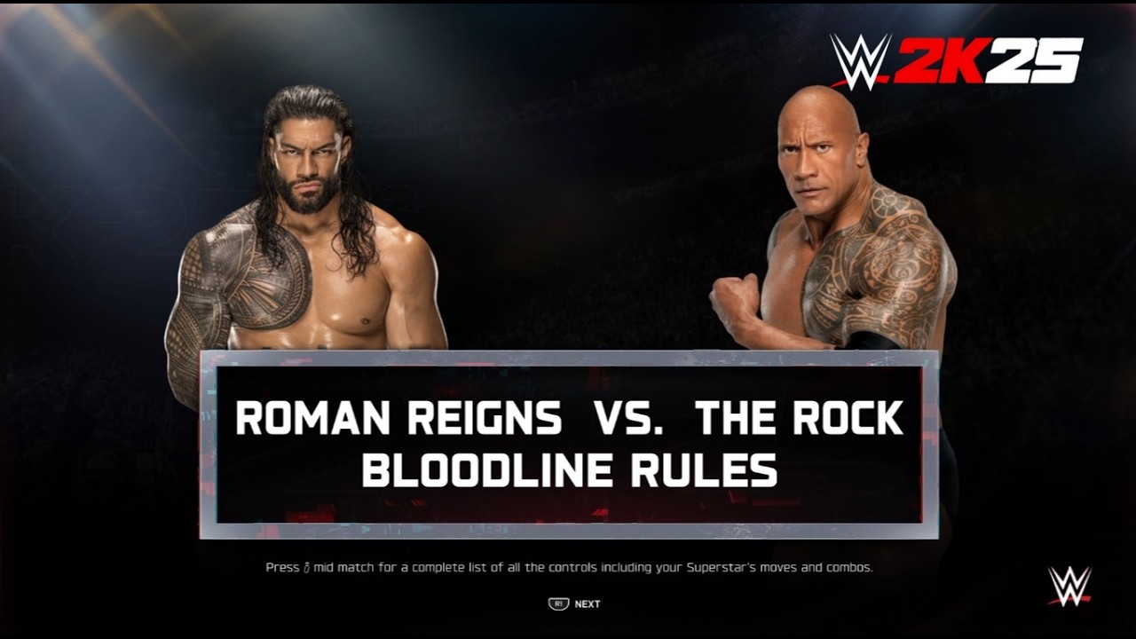 Roman Reigns Vs The Rock, BLOODLINE RULES MATCH - WWE 2K25 (GAMEPLAY NO COMMENTARY)