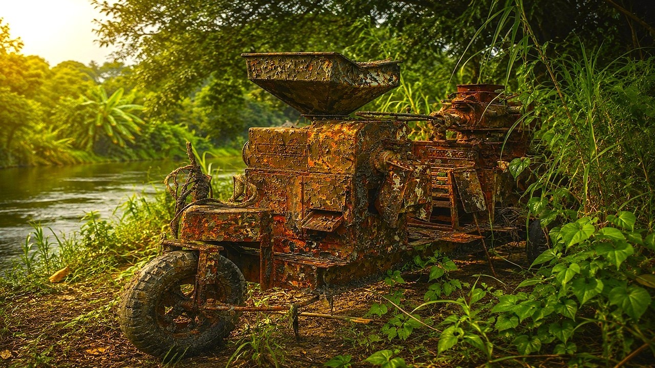 Complete Restoration of Rusted Rice Milling Machine Rebuilt into Powerful Working Machine Once Again