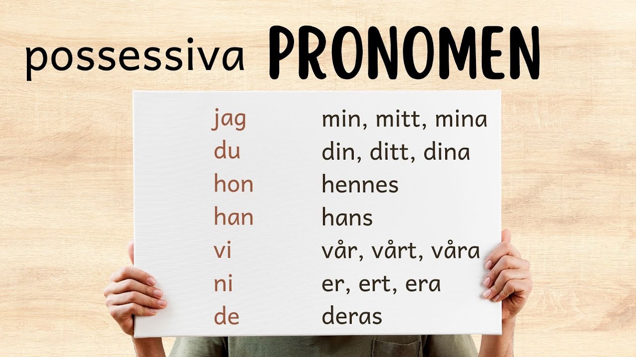 possessiva pronomen (min, mitt, mina), sfi
