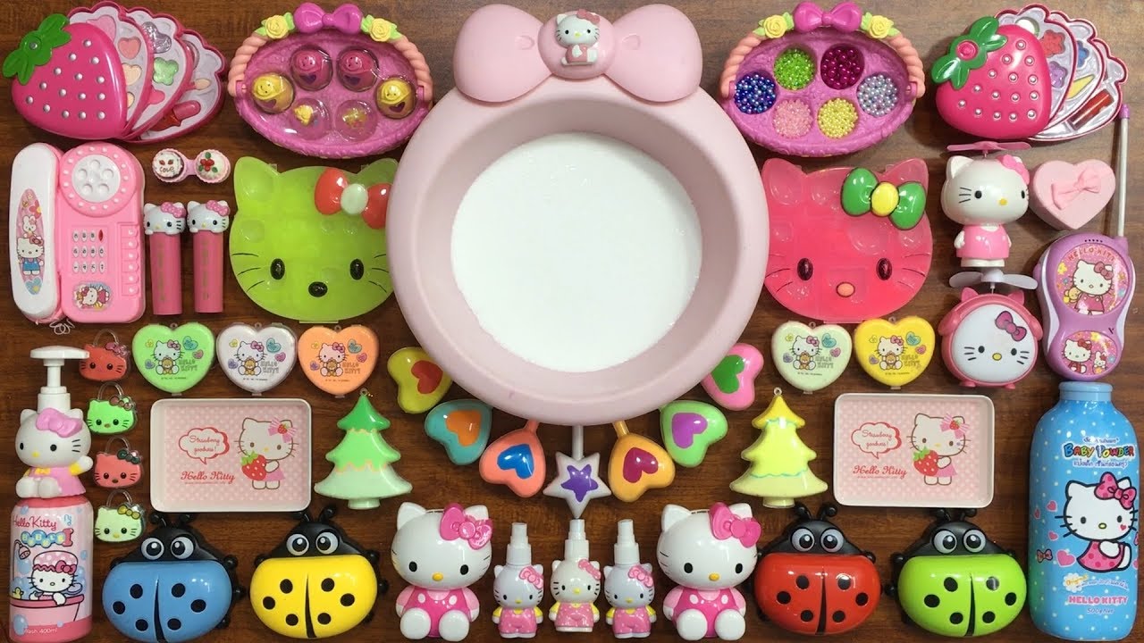Special Series Hello Kitty Slime | Mixing Random Things into Glossy Slime | Satisfying Videos