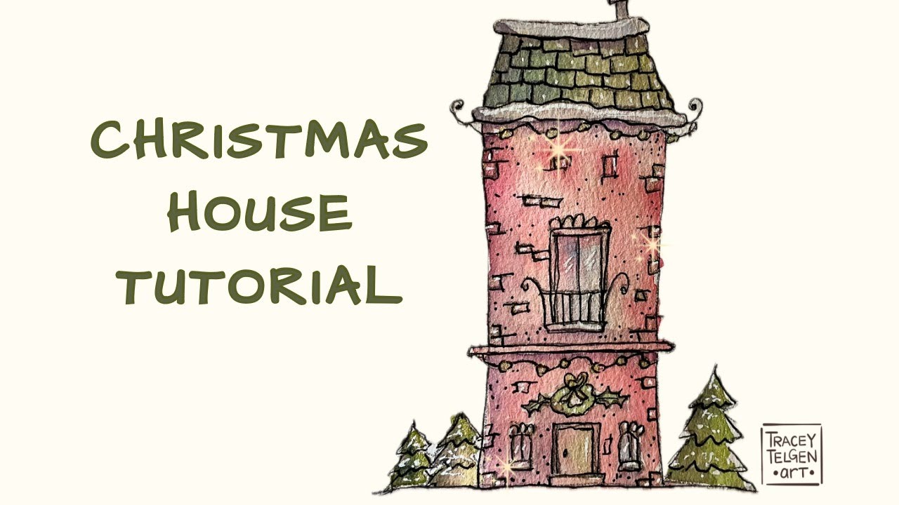 Holiday House | Step-by-Step Watercolor Tutorial