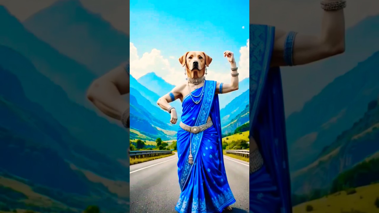 Trending Cute Dog Dancing in Saree. Motor Dancing Dog Moves to the Beat! 🐶😂 #dog #dogdance #doglover