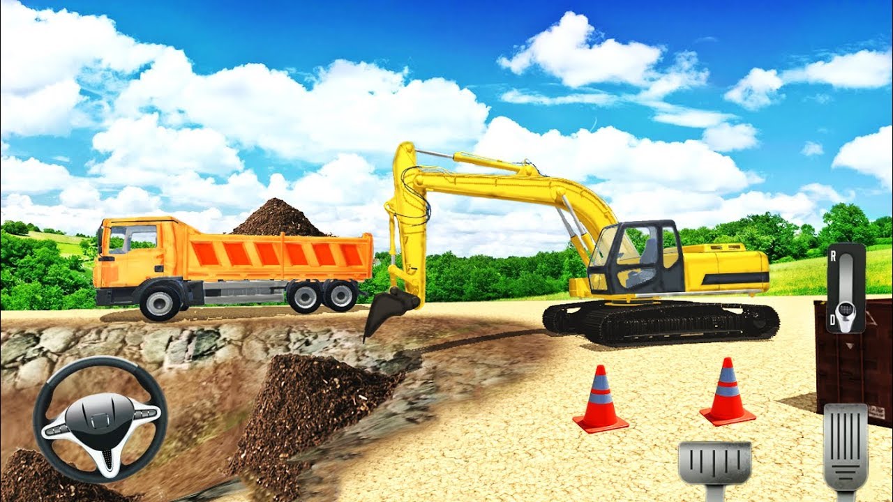 Heavy Construction Mega Road Builder - Road Roller and Excavator - Android Gameplay FHD