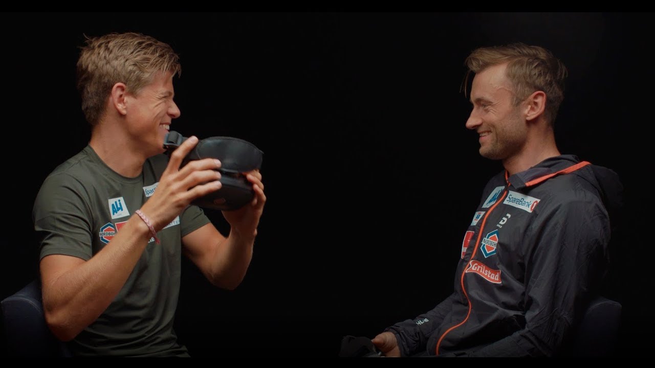 #Sprintgutta Petter Northug og Johannes Høsflot Klæbo på VR visning hos Nordbohus