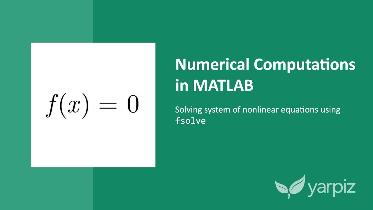 Решение системы нелинейных уравнений с помощью fsolve в MATLAB