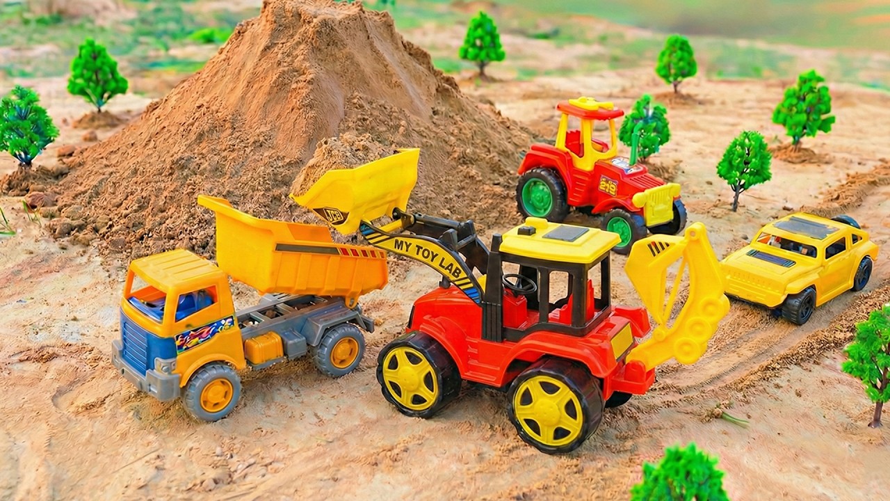 JCB 5CX 4WD fully loading sand Tata truck signa 4825 | Mahindra Arjun novo 605Di | jcb cartoon