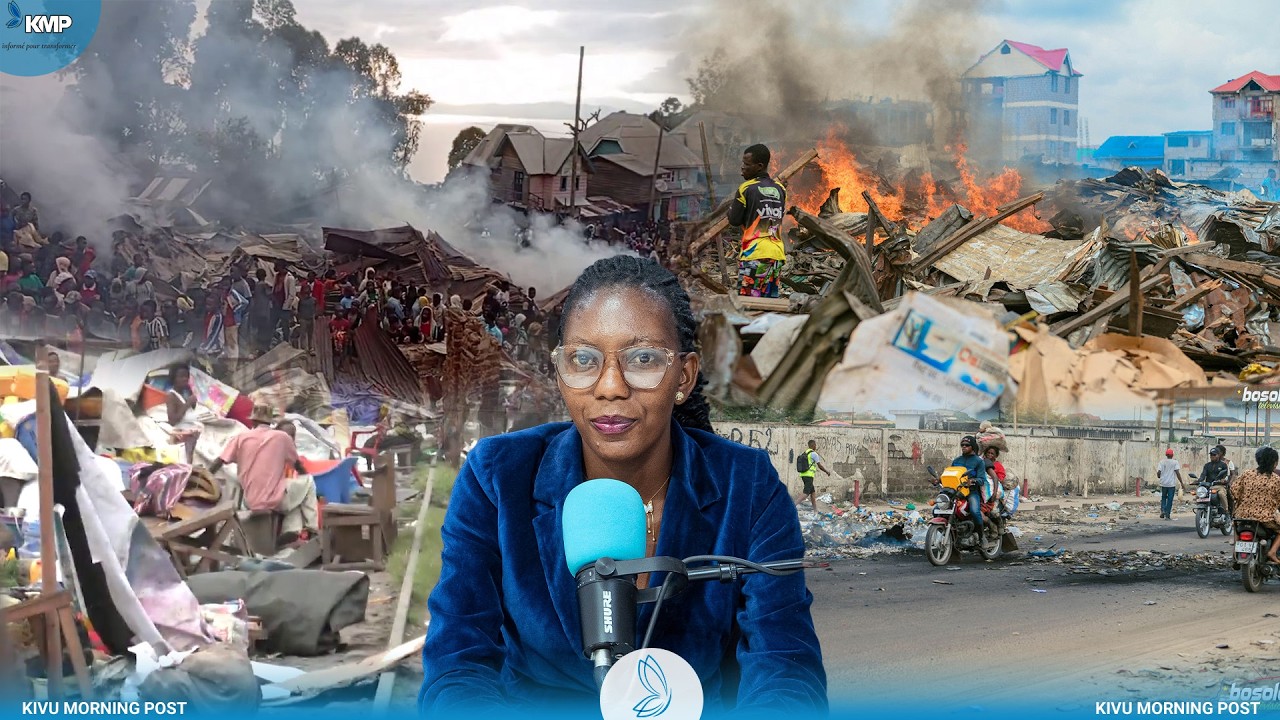 RDC-KALEHE : LE CENTRE COMMERCIAL DE NYABIBWE RAVAGÉ PAR UN VIOLENT INCENDIE