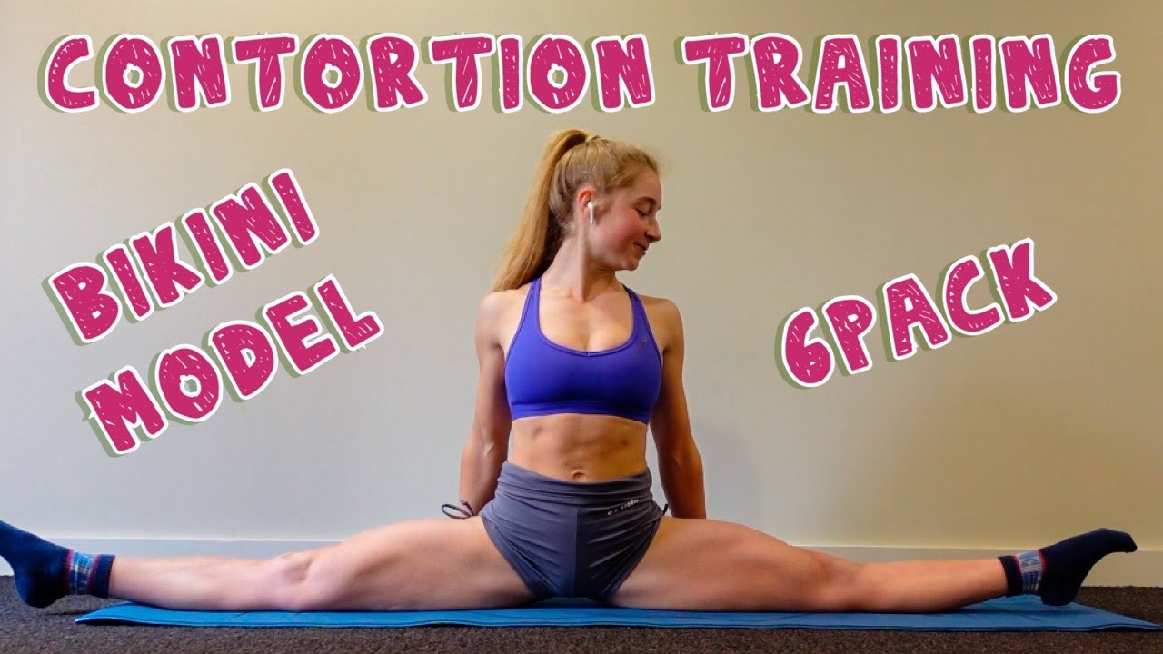 Contortion with a bikini model #6packabs