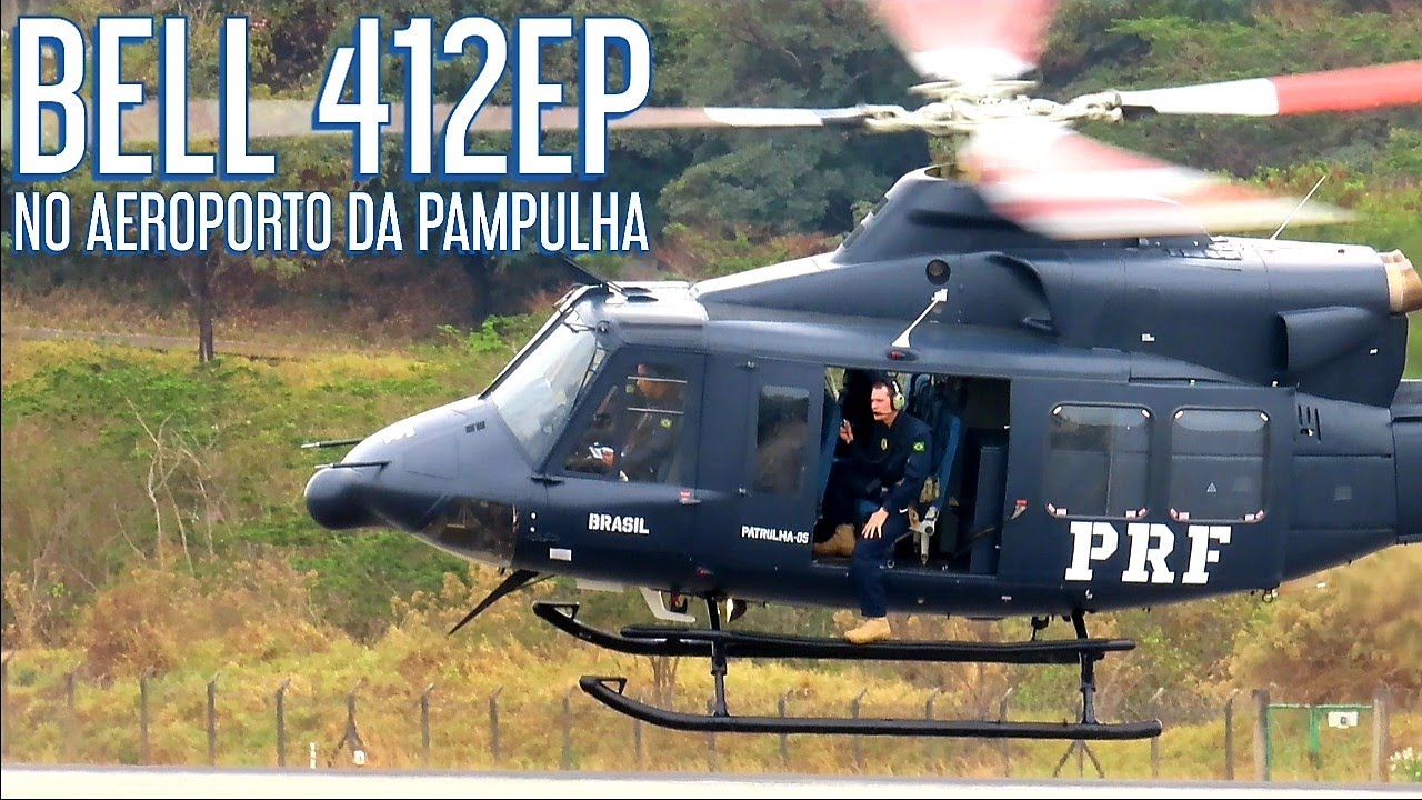 PATRULHA-05: POUSO BELL 412EP (PP-PRF) DA POLÍCIA RODOVIÁRIA FEDERAL NO AEROPORTO DA PAMPULHA.