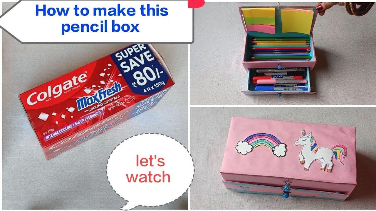 Toothpaste के खाली box से क्या बनाएं/waste box craft ideas/#wastematerialcraft #easycraft #easydiy
