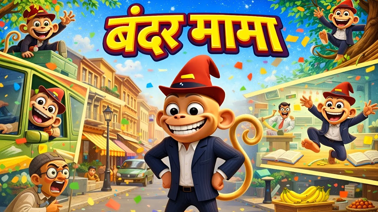 Bandar Mama | बंदर मामा | Hindi Bal Geet | Hindi Kids Nursery Rhyme