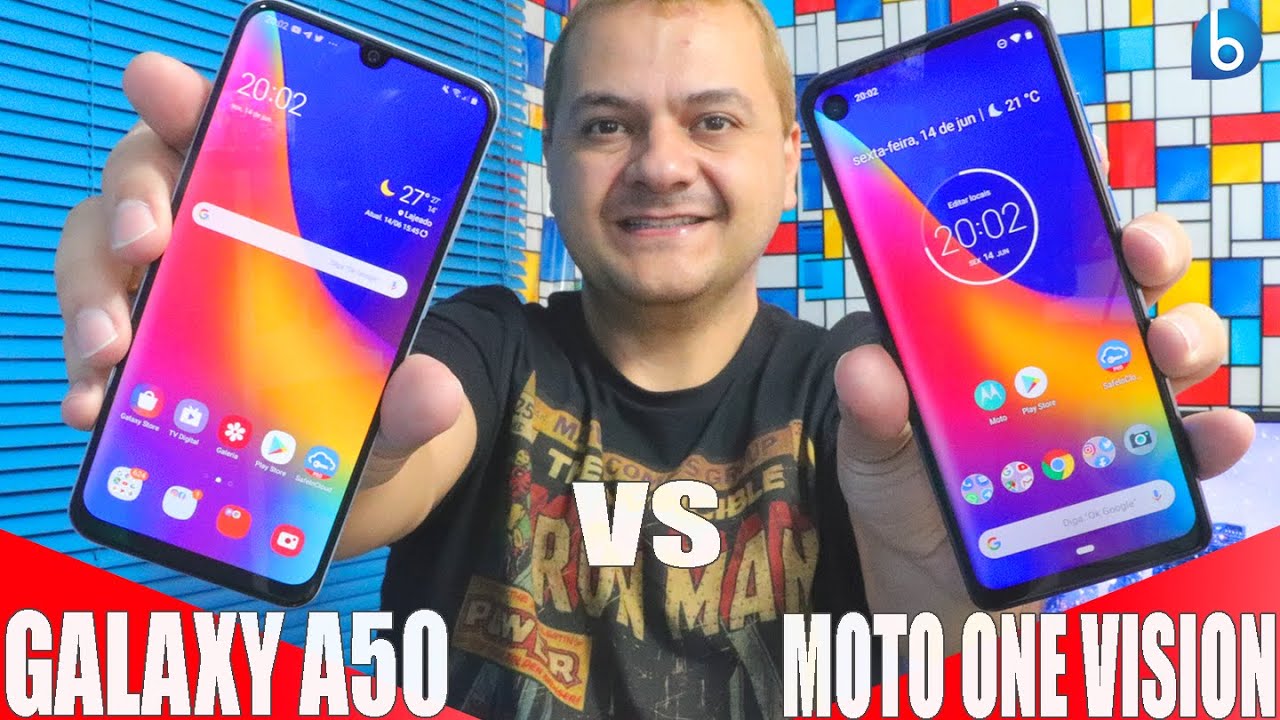 SAMSUNG GALAXY A50 OU MOTOROLA ONE VISION? COMPARATIVO EM PORTUGUÊS