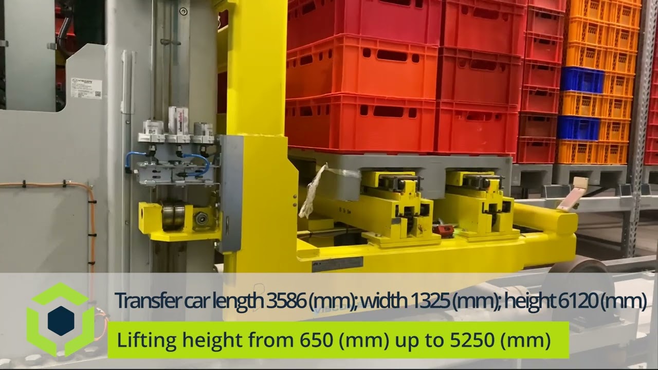 AFB  Transfer car with lift mast and  Double-deep Telescopic fork unit