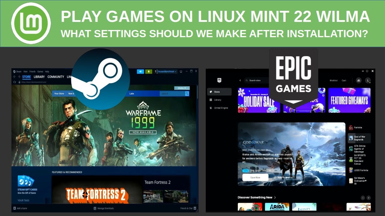 Gaming on Linux Mint 22 Wilma | How to install Epic Game and Steam on LINUX MINT 22 WILMA