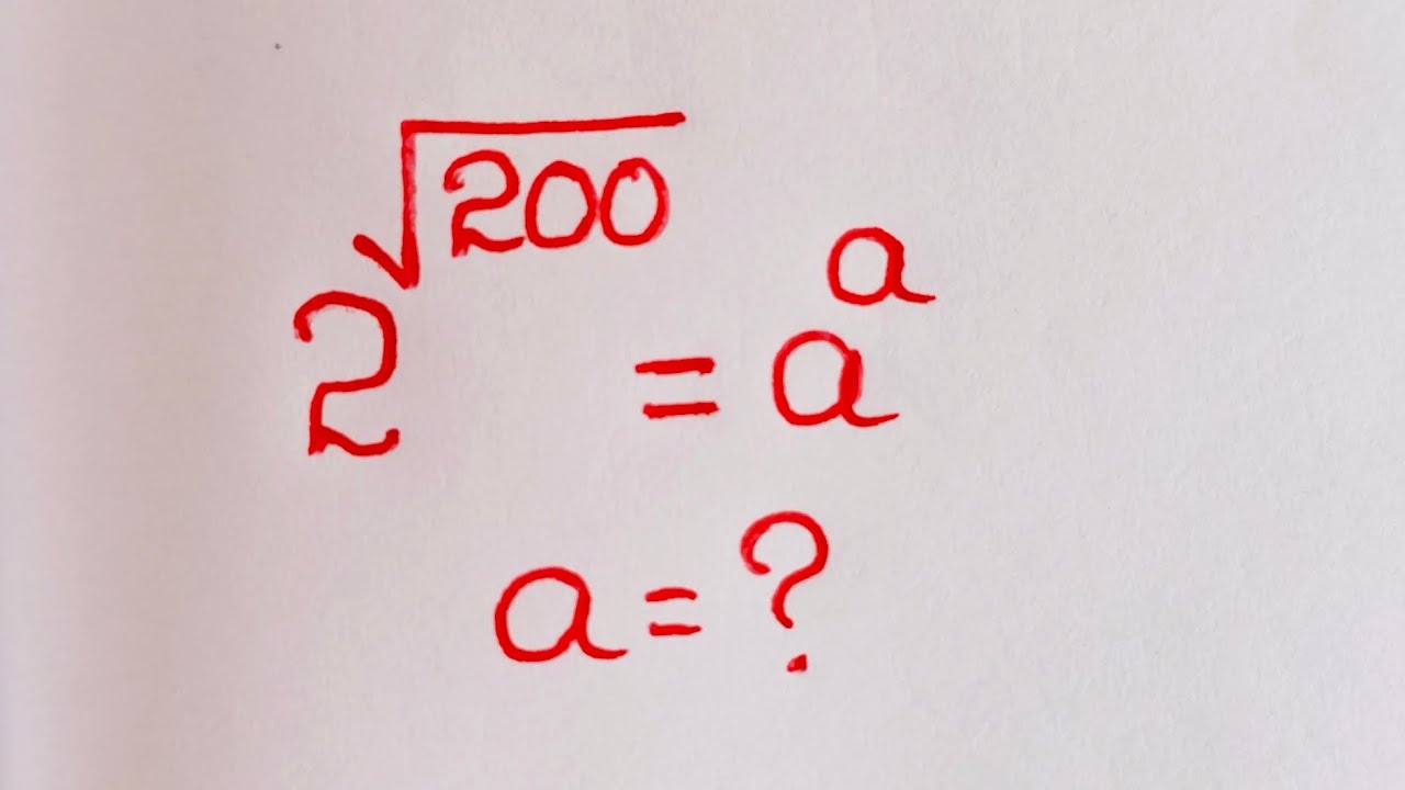 Mind-Blowing Exponential Equation Explained ?|Find the Value of a?