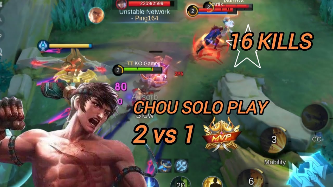 CHOU 2 VS 1 SOLO PLAY 🔥 | MOBILE LEGENDS BANG BANG