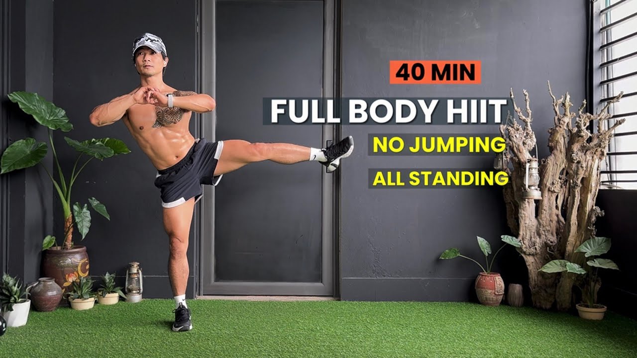 40 Min NO JUMPING FULL BODY HIIT WORKOUT | ALL STANDING - No Equipment