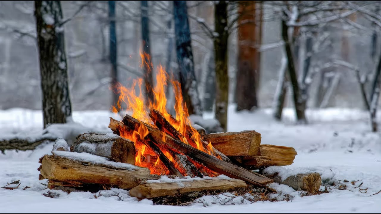 ❄️Cozy Winter Fireplace 24/7 | 🔥Fireplace Crackling | Snowy Forest Ambience