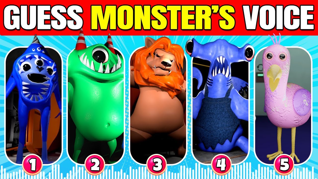 Guess the MONSTER'S VOICE | GARTEN OF BANBAN 6 | HANDY MANDY, BEEBO & PEEBO, Mr.Kickster