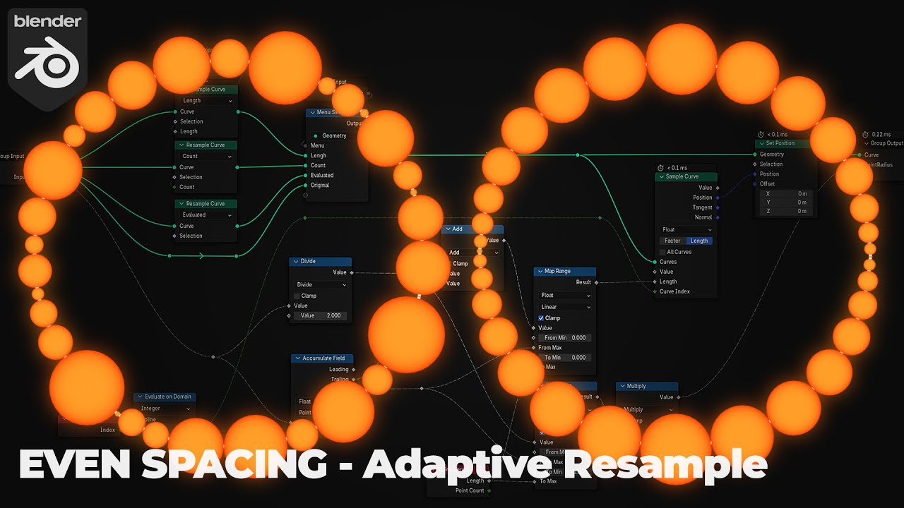 Adaptive Curve Resample - Geometry Nodes