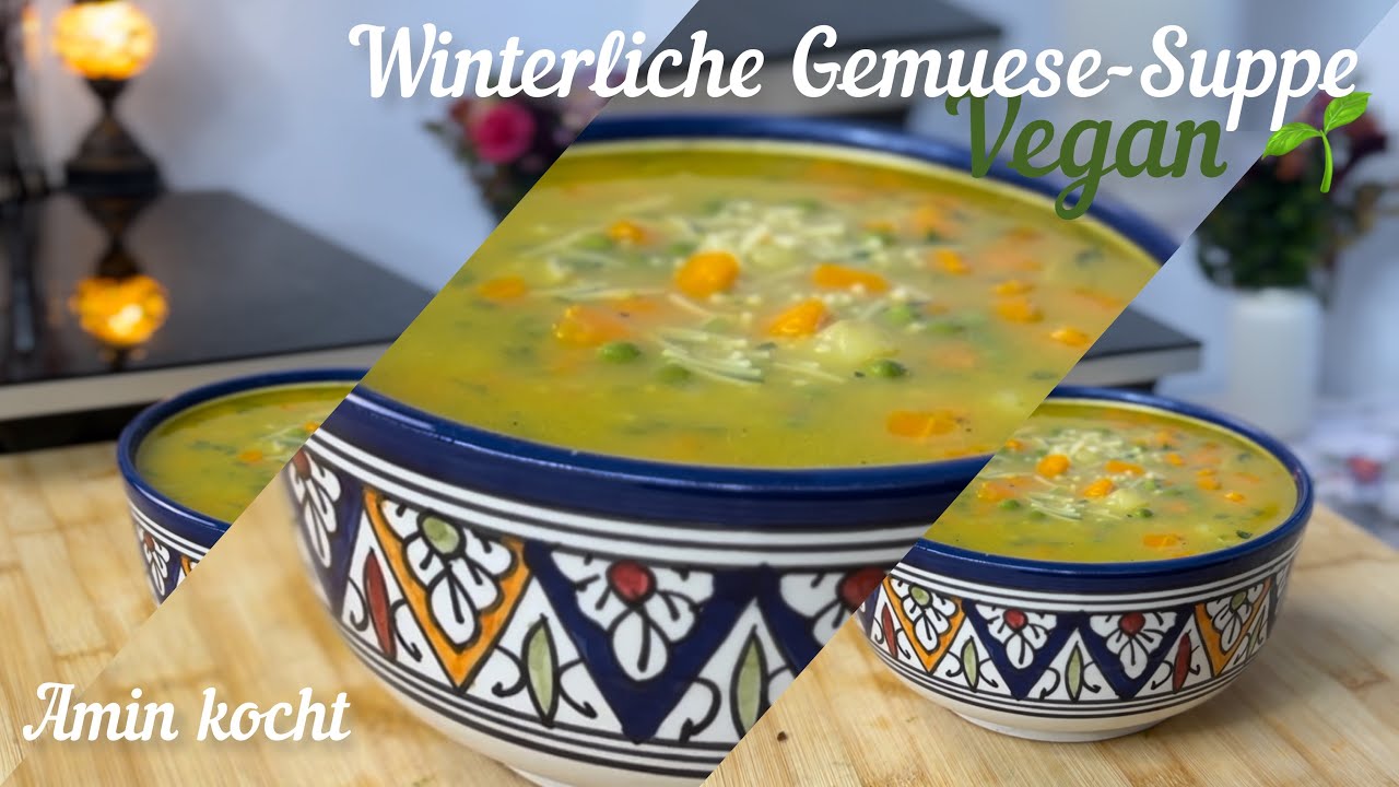 Gem&uuml;sesuppe 🌱 | Erk&auml;ltungssuppe | Vegan | Amin Kocht