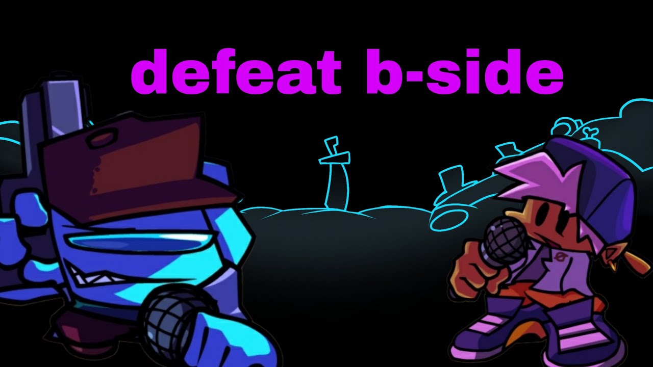 fnf defeat b-side but cyan impostor and bf sings it!