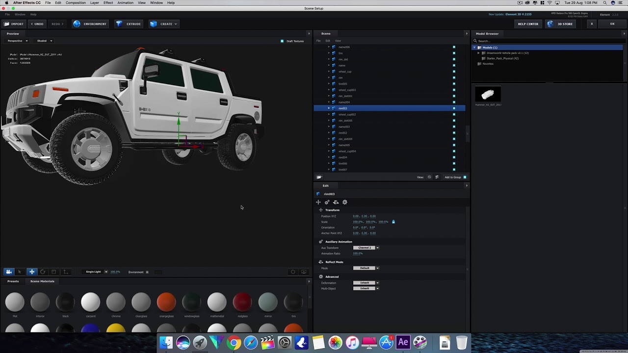 element 3d car rig easy steps (