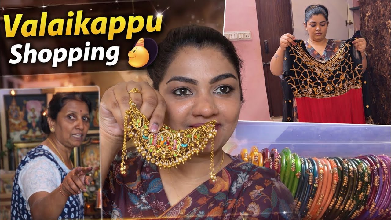 அம்மா வீட்டுக்கு திடீர் விசிட் வளைகாப்புக்கு விதவிதமான வளையல் & GOLD VANGIYACHU…